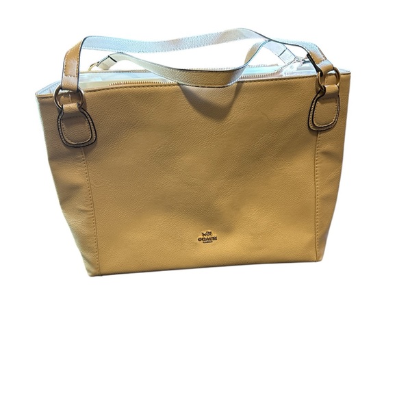 Coach Handbags - Coach Beige Leather Tote Bag